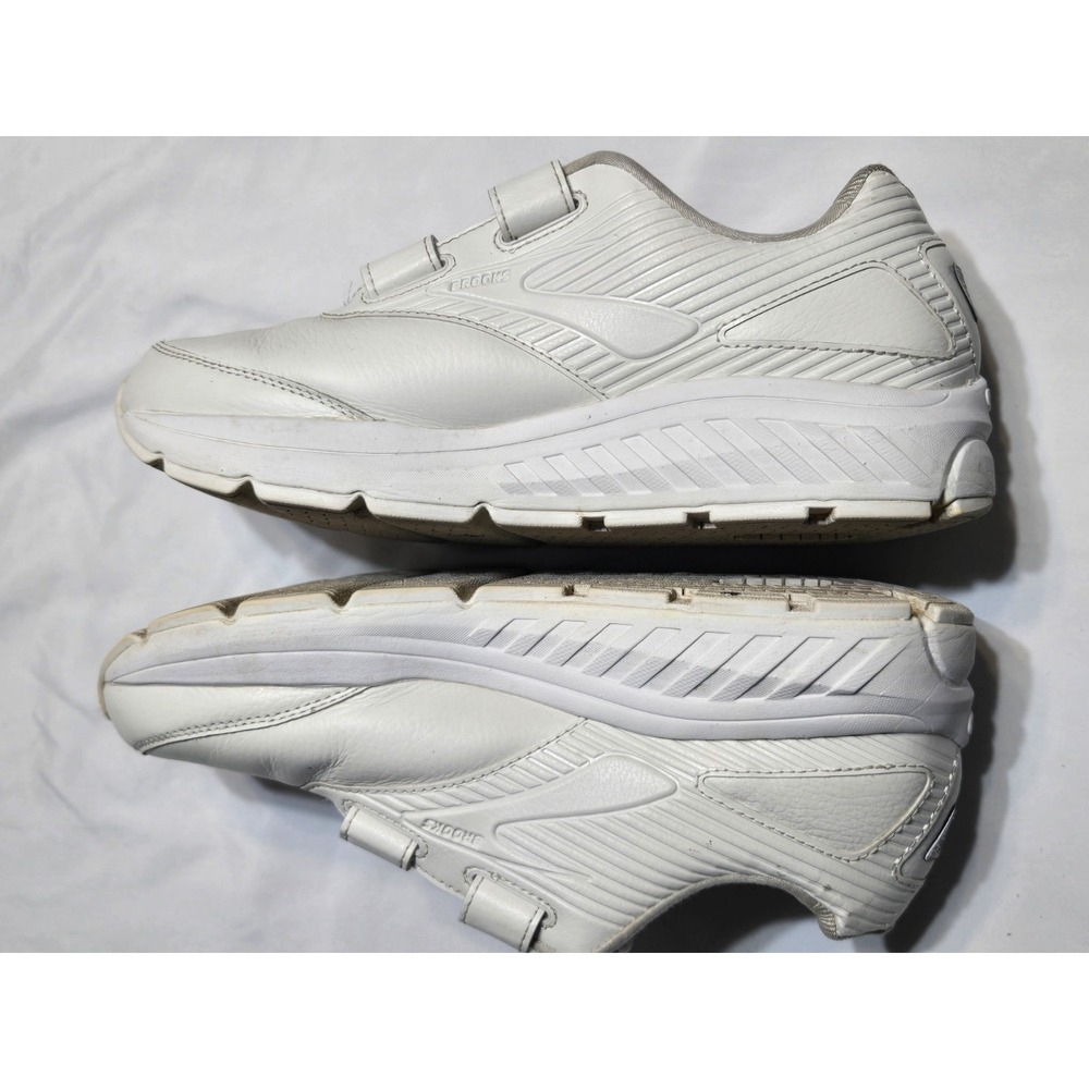 Brooks Addiction Walker 2 Mens Size 9.5D White Leather Straps 1103204D142 Pics!